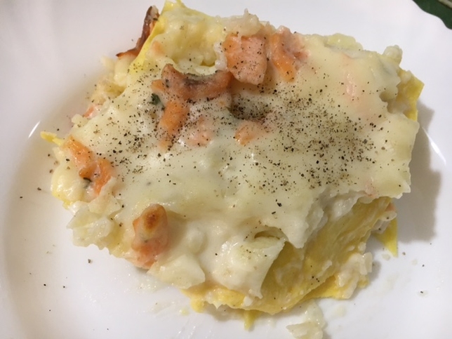 LASAGNE AL SALMONE AFFUMICATO E CAVOLFIORE