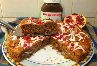 TORTA DI MELE CON NUTELLA, GLASSA E MELAGRANA