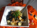 PASTA DI HALLOWEEN CON PORRO, SALMONE E ZUCCA