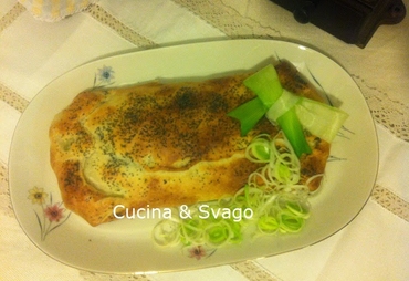 STRUDEL DI SALMONE AFFUMICATO CON PATATE E PORRO STUFATO