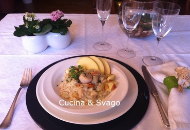 RISOTTO CON CAPESANTE E MELA FUJI