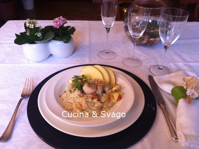 RISOTTO CON CAPESANTE E MELA FUJI