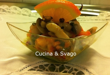 ANTIPASTO: AVOCADO E SEPPIA MARINATA ALL’ARANCIA