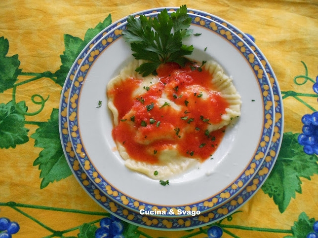 RAVIOLI DI PATATE RIPIENI DI PESCATRICE