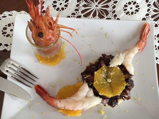 TORTINO DI RISO CON GAMBERI E RADICCHIO