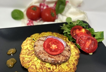 HAMBURGER CON TORTINO DI PATATE AL PESTO