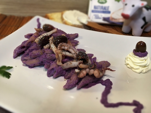 RICETTA CAVOLO VIOLA E SEPPIA, PASTA COLORATA