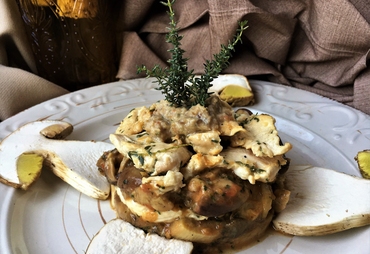 STRACCETTI DI POLLO CON FUNGHI PORCINI GUSTOSI