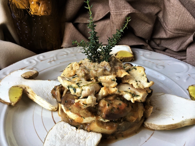 STRACCETTI DI POLLO CON FUNGHI PORCINI GUSTOSI