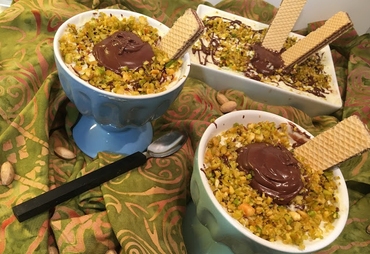 CREMA AL PISTACCHIO E CREMA AL CACAO E NOCCIOLE