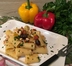 PASTA CON PESCE SPADA, PEPERONI E OLIVE