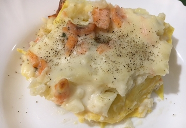 LASAGNE AL SALMONE AFFUMICATO E CAVOLFIORE
