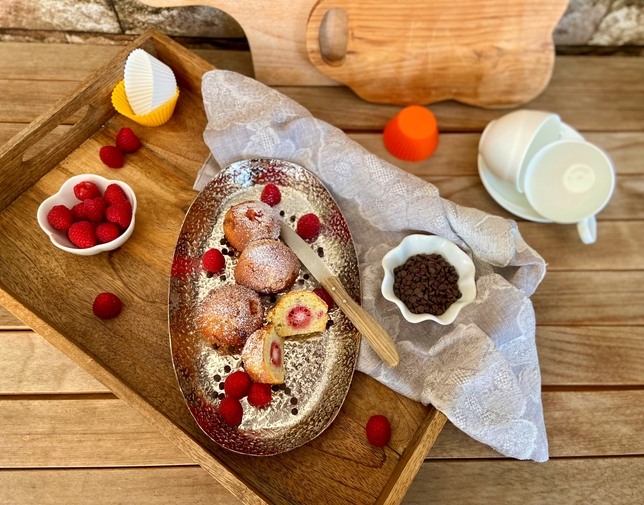 MUFFIN AI LAMPONI E CIOCCOLATO IN FRIGGITRICE AD ARIA