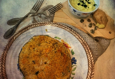 PESCE SPADA AL FORNO CON CREMA DI AVOCADO
