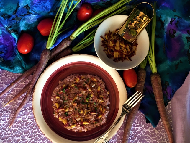 RICETTA RISOTTO CON CAROTA NERA E PANCETTA