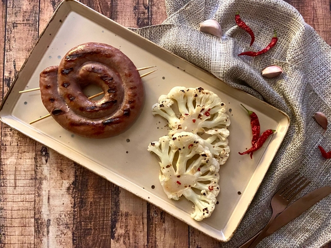 SALSICCIA ALLA GRIGLIA, CAVOLFIORE ALLA GRIGLIA