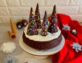 TORTA DI NATALE CON ALBERELLI: TORTA SCENOGRAFICA