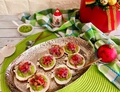 Antipasto di Capodanno: crema di piselli e totani