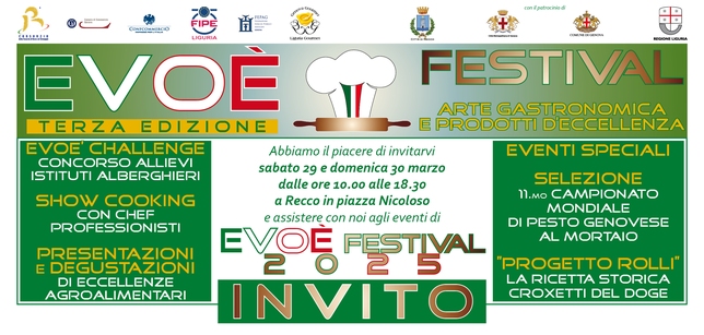 EVOÈ FESTIVAL: EVENTO GASTRONOMICO A RECCO