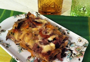 LASAGNE CON SALSICCIA, RADICCHIO E ZUCCA