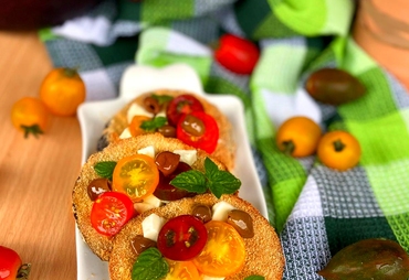 MELANZANE IMPANATE CON POMDORINI E MOZZARELLA