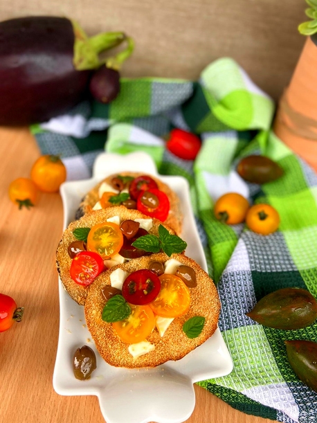 MELANZANE IMPANATE CON POMDORINI E MOZZARELLA