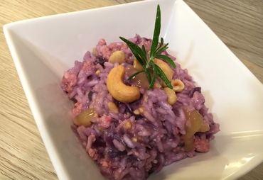 RISOTTO CON CAVOLO VIOLA E PASTA DI SALAME