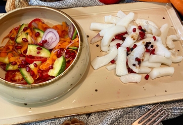 RICETTA SEPPIE ALLA GRIGLIA MARINATE CON VERDURE