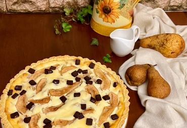 CROSTATA CON RICOTTA, PERE E CIOCCOLATO